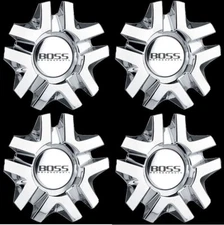 4 CAP DEAL BOSS MOTORSPORTS 327 CHROME WHEEL RIM CENTER CAPS 3206 MADE IN KOREA 