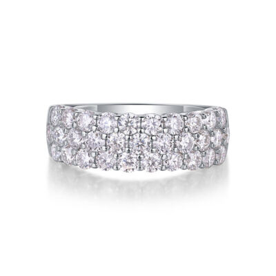 Moissanite Eternity Band Wedding Ring 925 Silver 14K