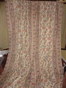 Pottery Barn Marrakesh Floral Paisley Rust Blue Pair Lined