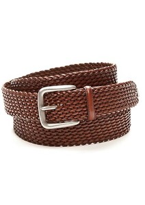 polo braided leather belt