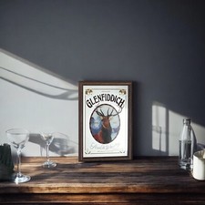 Specchio piccolo con cornice in legno Glenfiddich 33x23 cm | Specchio da pub