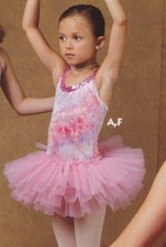 New/defects Ballerina Costume 4 pieces Small Ch leotard tutu FREE clip earrings
