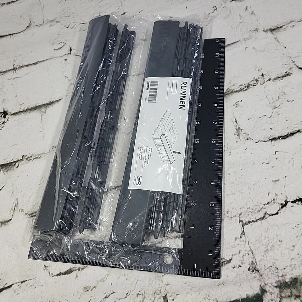 IKEA RUNNEN Tira de Bordes Exterior Suelo Terraza Gris Oscuro Plástico Paquete de 4 NUEVO Foto 4 de 4