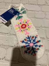 Old Navy NWT Kid Size Girl Unisex Multi-Color Fair Isle Snowflake CoZy Socks