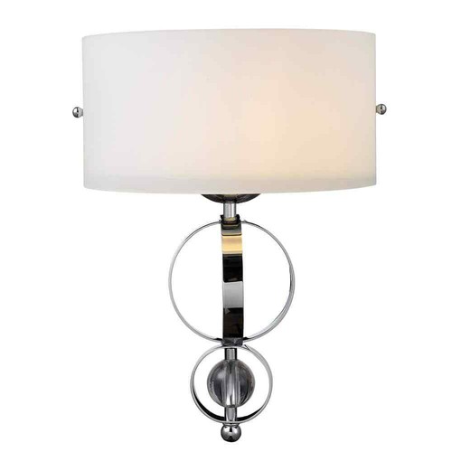 Golden Lighting Cerchi 1-Light Chrome with Etched Opal Glass Wall Sconce - Picture 2 of 5