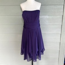 David  s Bridal Strapless Chiffon Dress with Layered Skirt