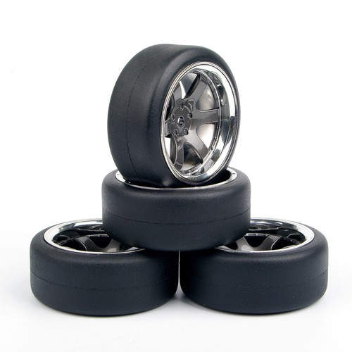 4Pcs 6mm Offset For HSP HPI RC 1:10 On Road Car PP0038+338 Drift Tires&Wheel  - Imagen 1 de 5