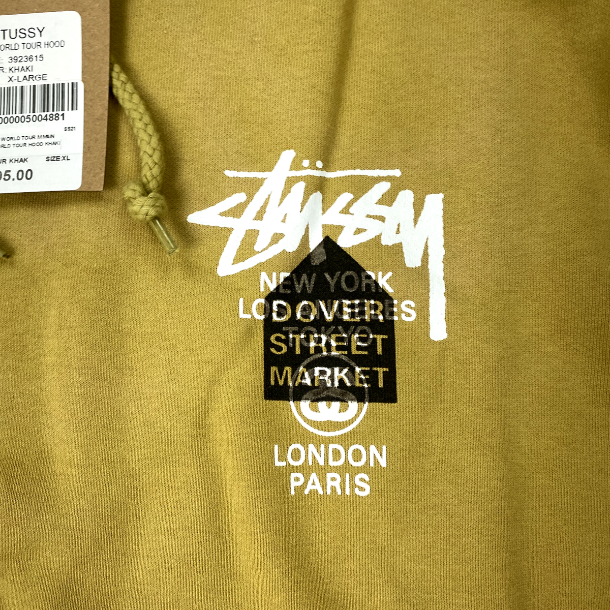 STUSSY × DOVER STREET MARKET ワールドツアーパーカー Stussy Dover Street Market World Tour Hoodie Mens XL Khaki