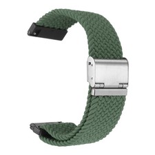 24mm Nylon Braided Watch Bands with Stainless Steel Buckle, Green