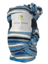 Pet Lovers PLUSH THROW SIZE:50  x60  Blue Stripes