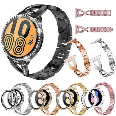 Für Samsung Galaxy Smart Watch 7 6 5 4 40mm 44mm Bling Edelstahl Armband Hülle