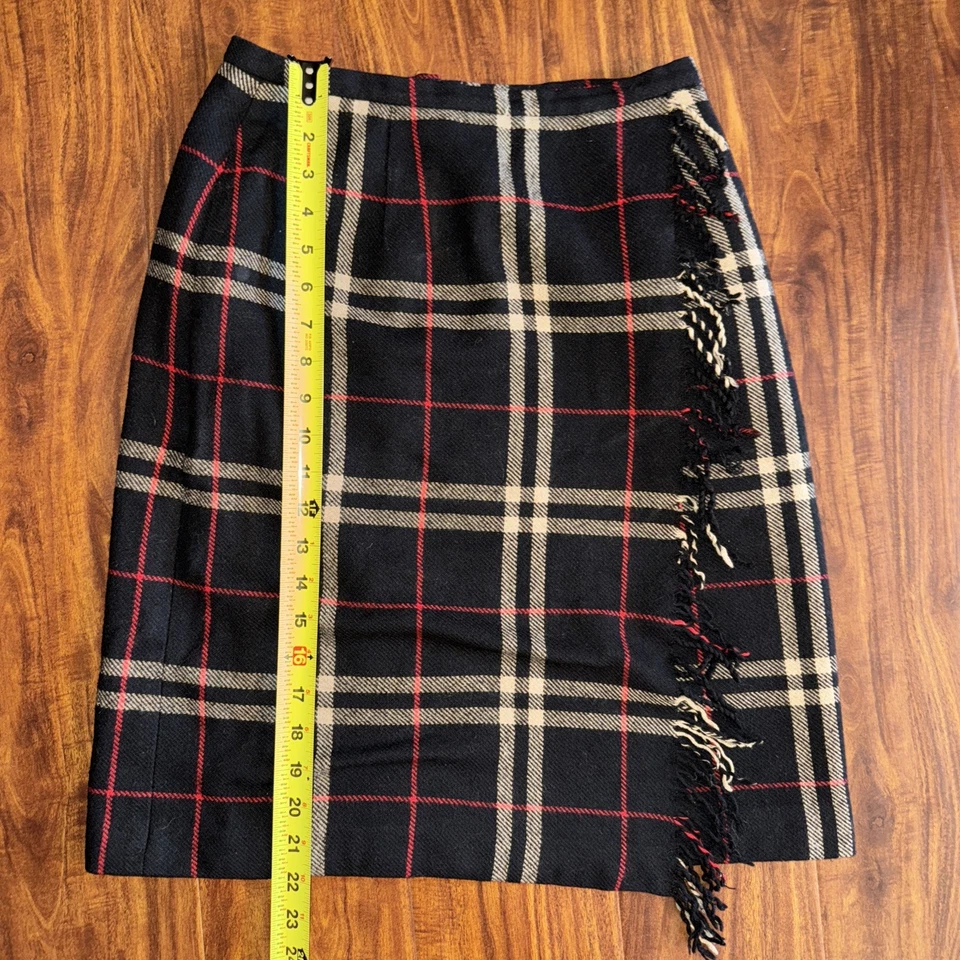 Falda Clásica a Cuadros Vintage Kasper Mezcla Lana Negra Roja Beige Pendleton Talla 4P Foto 3 de 4