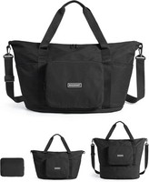 Faltbare Reisetasche 37L HandgepäCk Sporttasche Duffle Bag Schwarz FüR Damen