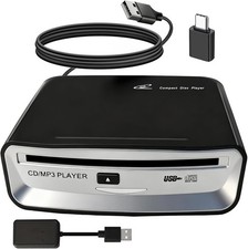 CD Player for Car, External USB Compact Disc Drive for Vehicles Without Built-in