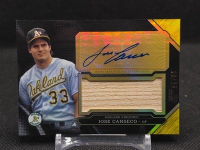 Jose Canseco 2016 Topps Triple Threads Jumbo Game Bar Relic Auto Gold /25
