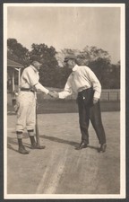 1916 RPPC Baseball Player Being Congratulated Sports Real Photo Postcard