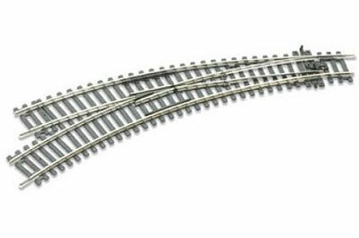 Peco ST245 HO Scale Code 100 Curved Double-Radius Turnout - Left Insulfrog