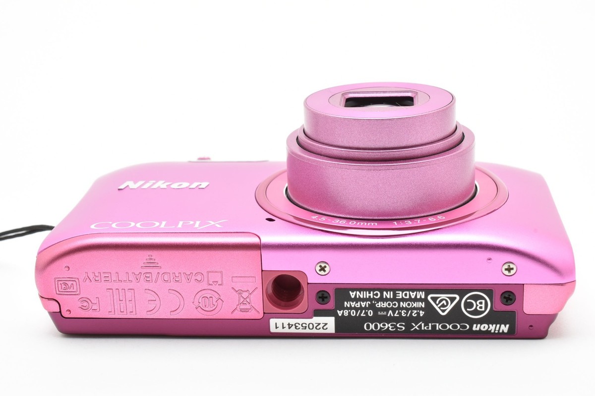 Nikon Coolpix S3600 Pink 20.1MP 8x Digital Camera [EXC++] from