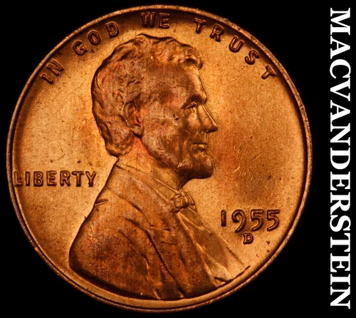 1955-D Lincoln Wheat Cent- Choice Gem Brilliant Uncirculated No Reserve #J1803