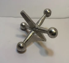 Vintage Mid Century Modern Chrome Jax Bookend Paperweight Sculpture MCM