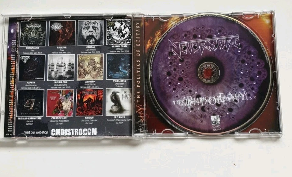 NEVERMORE - Politics of Ecstasy (CD 2006) Reissue/Remastered Century Media Metal - Image 2 of 4