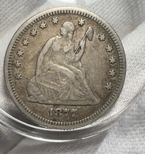 1877 Seated Liberty Quarter VF Very Fine