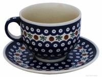 GroßE Bunzlauer Keramik Cappuccinotasse 500Ml Dek 41 - Milchkaffeetasse Becher