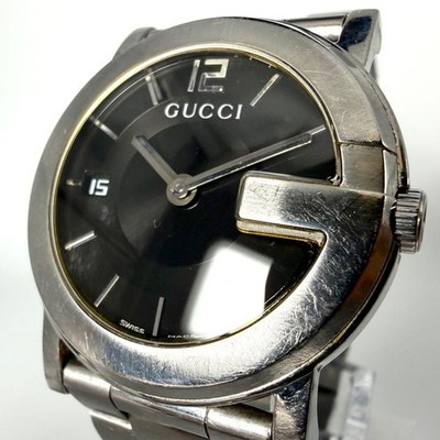 Gucci 101J G-Timeless Date Uhr Neue Batterie Funktioniert Aus Japan