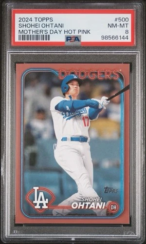 2024 Topps Shohei Ohtani #500 Mother's Day Hot Pink /50 PSA 8 Dodgers MVP 🔥