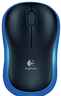 Logitech M185 Maus (910-002239) kabellos USB-Funk Beidhändig Schwarz-Blau