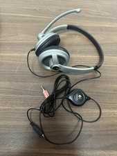 Logitech 3.5MM Wired On Ear Headset Silver With Boom Mic Very Good