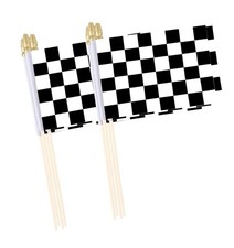 Checkered Racing Race Car Flag Mini Small Black and White Handheld Stick Flag...
