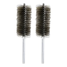 2pcs Pipe Cleaners Brush Set 1.77 Inch Stainless Steel Bristles for Tube, Silver