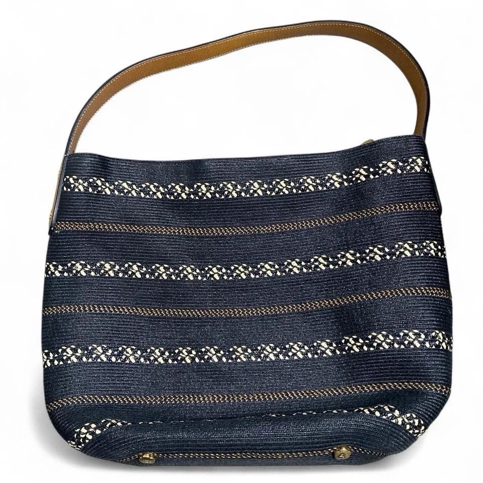 Bolso de Hombro Hobo Eric Javits Tejido Squishee Rayas  Foto 3 de 4