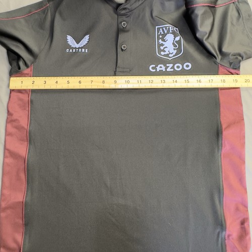 Aston Villa Castore Polo Training Activewear Oberteil Herren Größe Small schwarz & weinrot - Bild 6 von 6