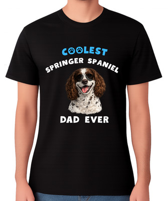 Coolest Springer Spaniel Dad Ever T-Shirt Dog Lover Gift Unisex Tee