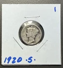 1920 - S - 10C Mercury Dime / Early Years 90% Silver Coin. Rough Circ.