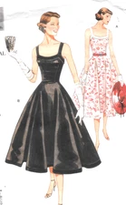 Retro Circa 1952 Cocktail Formal Dress Sew Pattern Vogue 2902 Miss 6 8 10 CUT