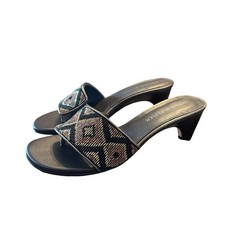 Donald J Pliner Vimms Beaded Slip On Sleek Elegant  Heels Toe Post NEW Size 8.5