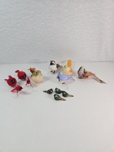Vintage Craft Ornamental Birds Lot Of 13 Bird Ornaments Mostly 3"