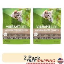 Natural Paper Pellets Cat Litter Dust Free Unscented Eco Friendly 20lb Absorbent