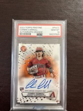 Corbin Carroll 2023 Topps Pristine Autographed RC Orange Pulsar Ref /25 PSA 10
