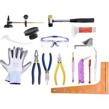 16 Pieces Mosaic tile and Stained Glass Start-up Tool Set with Carrying Case
