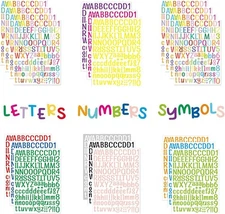 20 Sheets Vinyl Letters Stickers, 2520 Alphabet Number 1 inch A4 Sticker