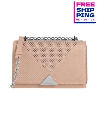 UVP485  EMPORIO ARMANI Umhängetasche beschichtetes Leder Nieten Kette Flip Lock