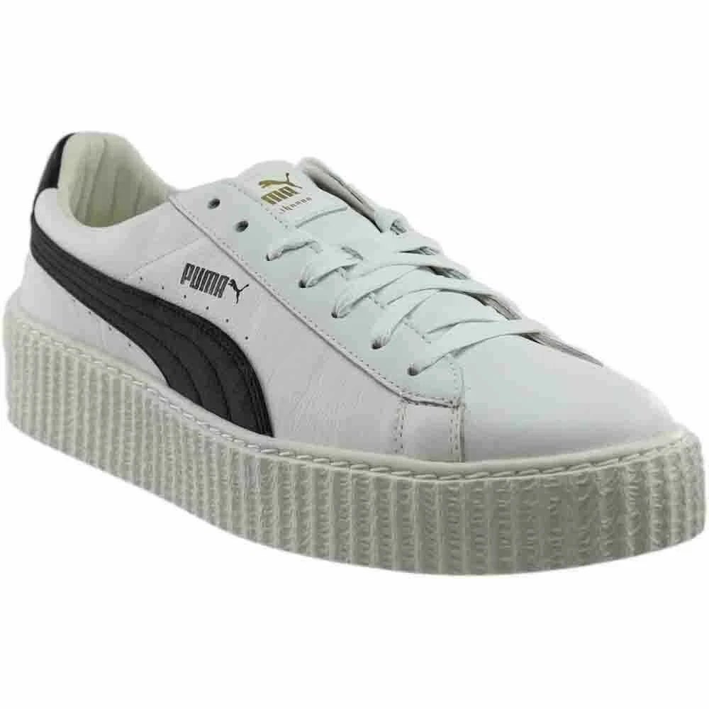 Pre Owned PUMA Fenty By Rihanna White Creeper Leather Lace Up