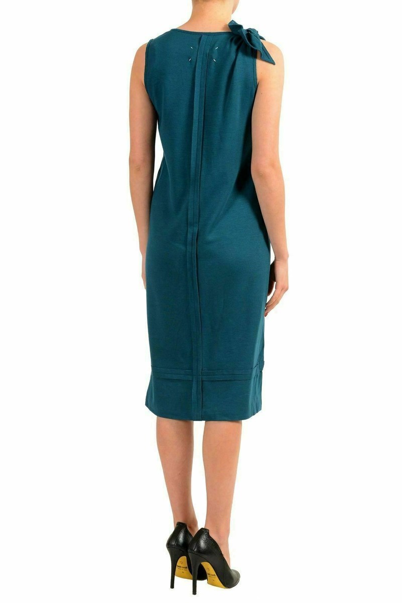 Maison Margiela★素敵!Aqua Green Sleeveless Sheath Dress Maison Margiela 1 Wool Green Sleeveless Women's Sheath Dress