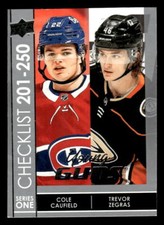Young Guns Checklist (Cole Caufield / Trevor Zegras) 2021-22 Upper Deck #250