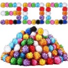 New Listing300 Pieces 1.8" Assorted Color Cat Toy Fuzzy Balls Interactive Tinsel Pom Poms