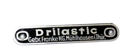 Typenschild f. Sattel Satteldecke Drilastic BMW R12 R71 R17 R35 NSU Zündapp DKW